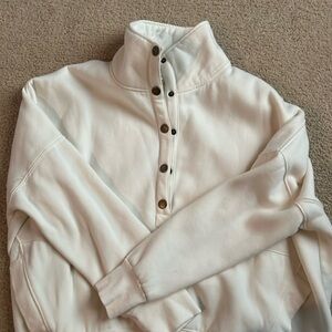 Beautiful, soft, mock-neck, large, cream sweatshirt!